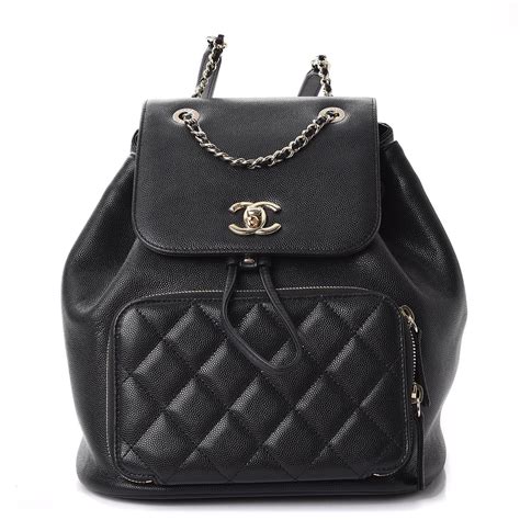 chanel caviar leather backpack|Black Quilted Caviar Business Affinity Backpack Bag .